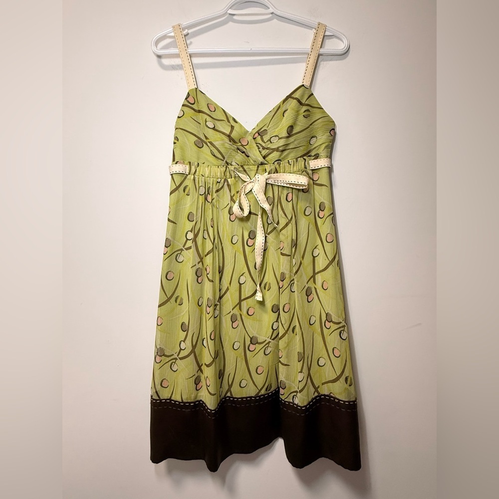 BCBGMaxAzria Green and Brown Mini Dress - Picture 5 of 12
